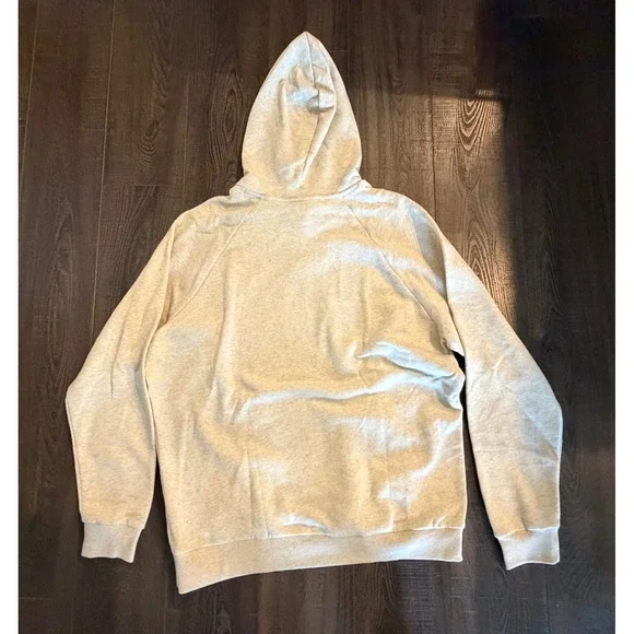 Under Armour Mens Rival Fleece Hoodie XXL Oatmeal Heather Gray Big Logo Pullover - Picture 3 of 3